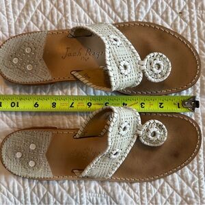 Jack Rogers White Woven Thong Sandals